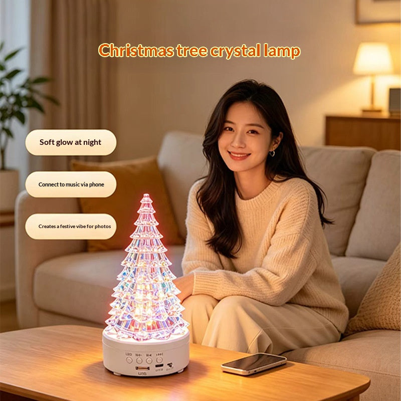 PrimeNest™ Christmas Tree Multicolor Crystal Lamp Desktop Decorative Atmosphere Night Light