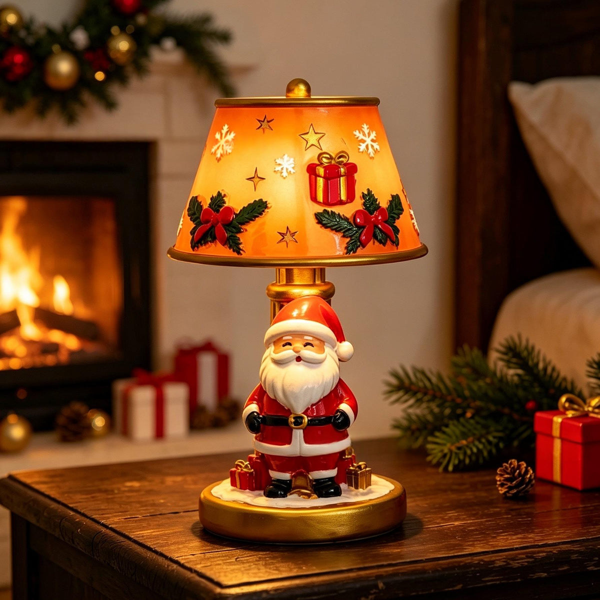 PrimeNest™ Santa Claus Reindeer Table Lamp Resin Craft